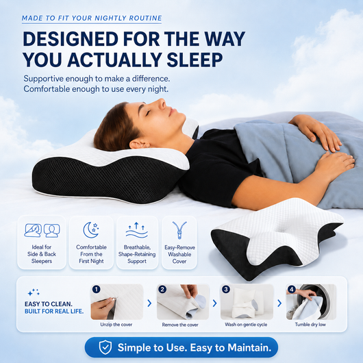 Ergonomic cervical pillow